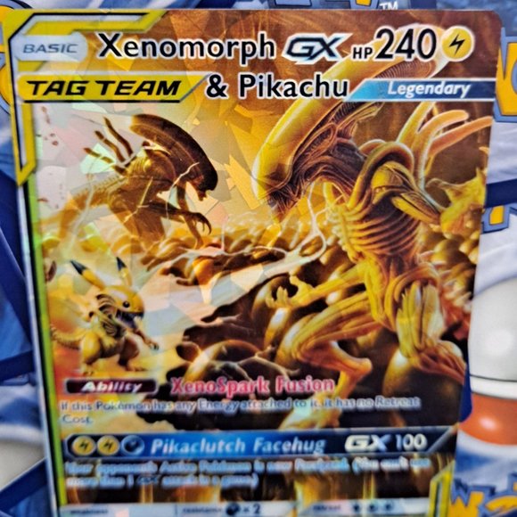 Xenomorph And Pikachu Tag Team Pokemon Card - Picture 5 of 7
